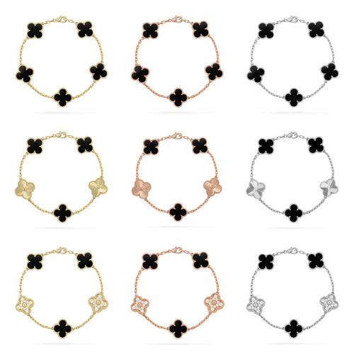 [Aurelle Style] CLOVER 5 MOTIF ONYXS BRACELET COLLECTION