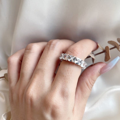[Aurelle Style]Elegant Princess Cut Tennis Ring
