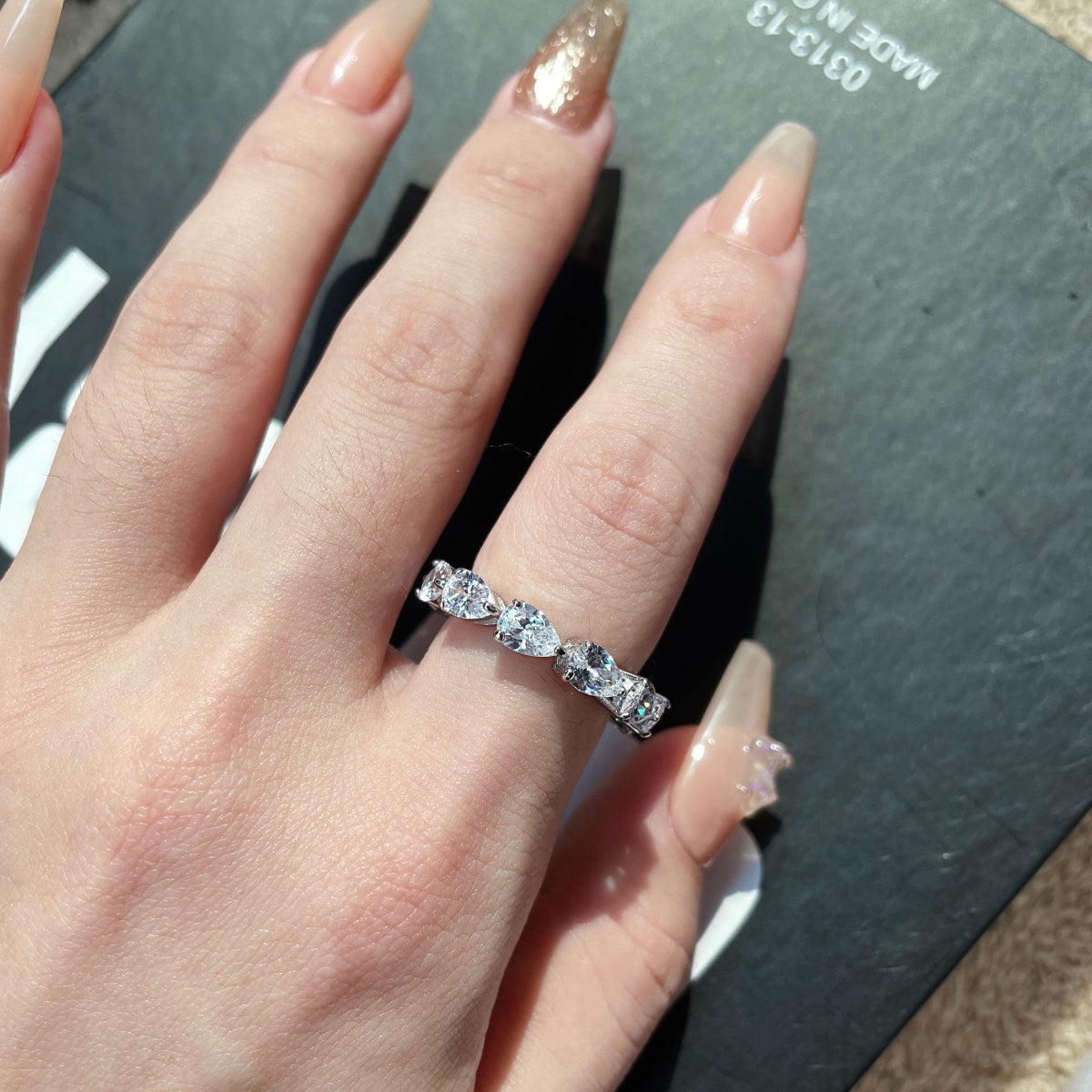 [Aurelle Style]Exquisite Pear Cut Tennis Ring