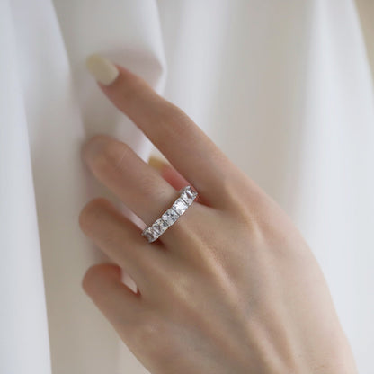 [Aurelle Style]Elegant Princess Cut Tennis Ring