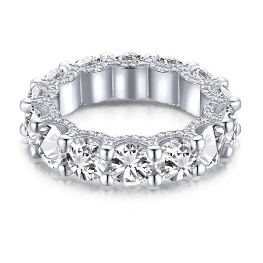 [Aurelle Style]Gorgeous Round Cut Tennis Ring