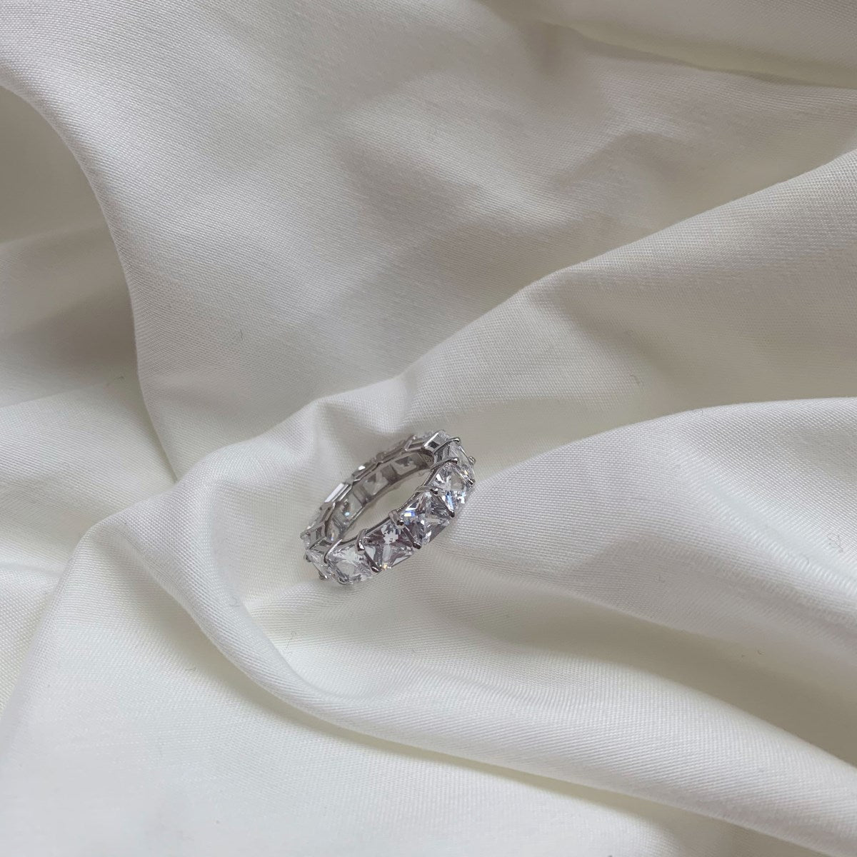 [Aurelle Style]Elegant Princess Cut Tennis Ring