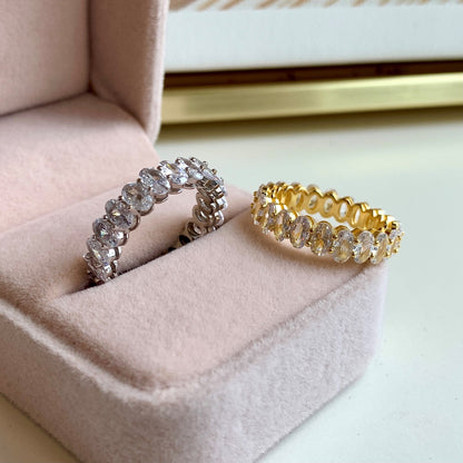 [Aurelle Style]Ornate Oval Cut Tennis Ring