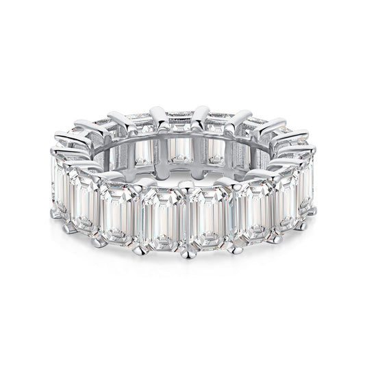 [Aurelle Style]0.75 Carat Elegant Emerald Cut Tennis Ring