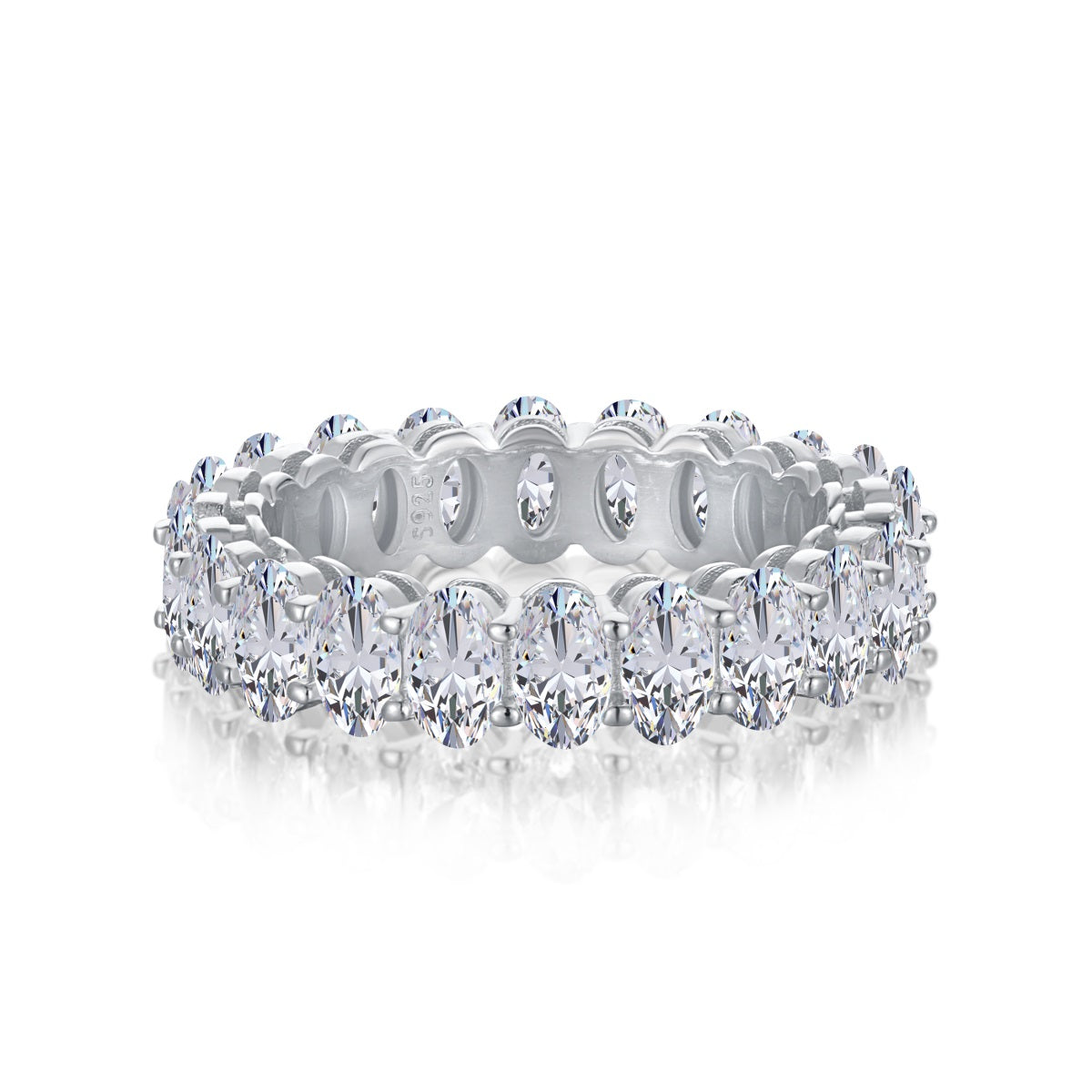 [Aurelle Style]Ornate Oval Cut Tennis Ring