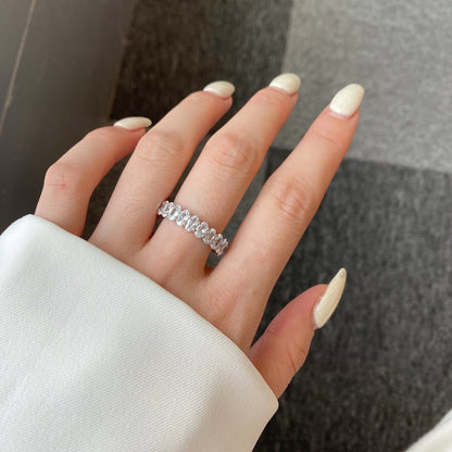 [Aurelle Style]Ornate Oval Cut Tennis Ring