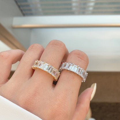 [Aurelle Style]0.75 Carat Elegant Emerald Cut Tennis Ring