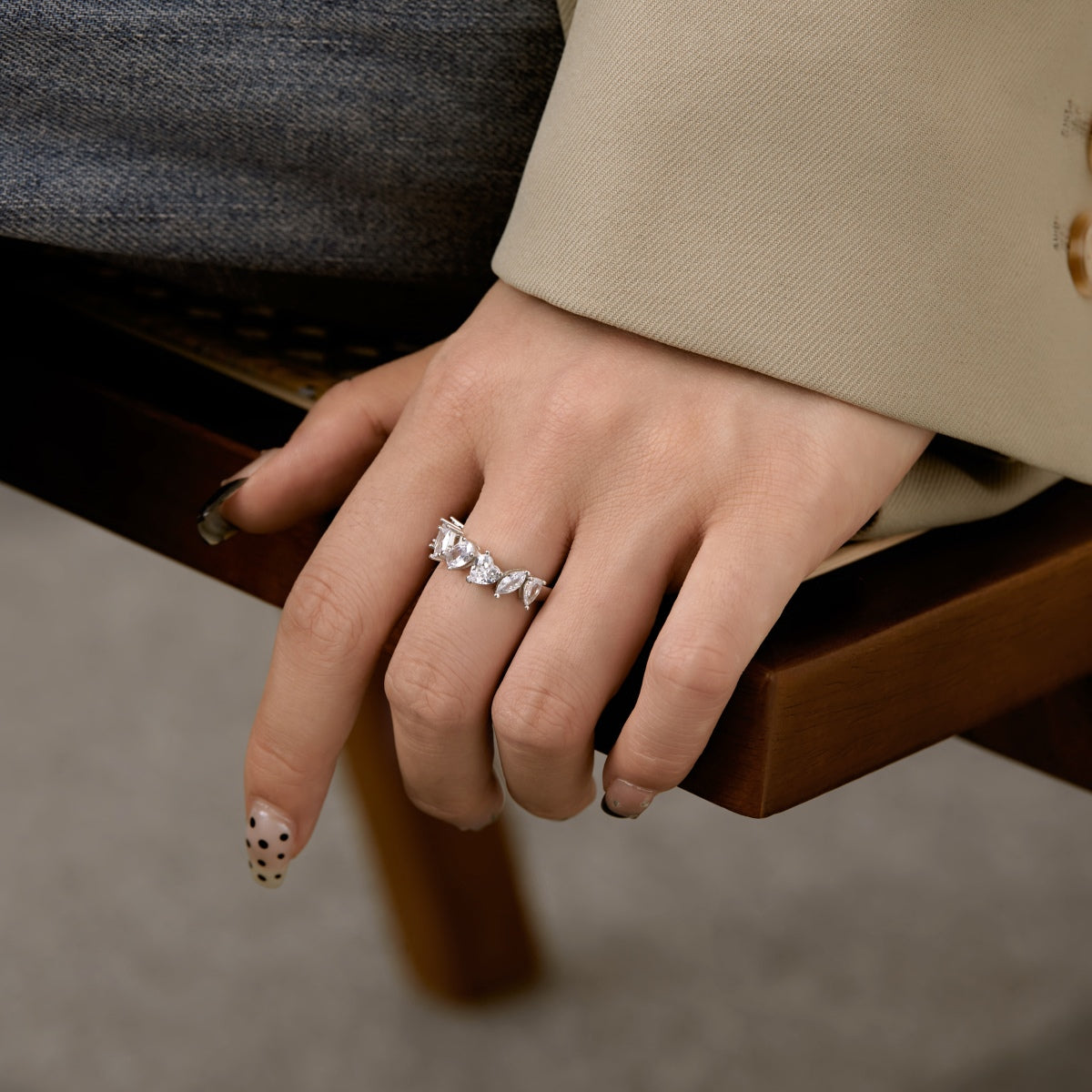 [Aurelle Style]Delicate Multi Cut Ring