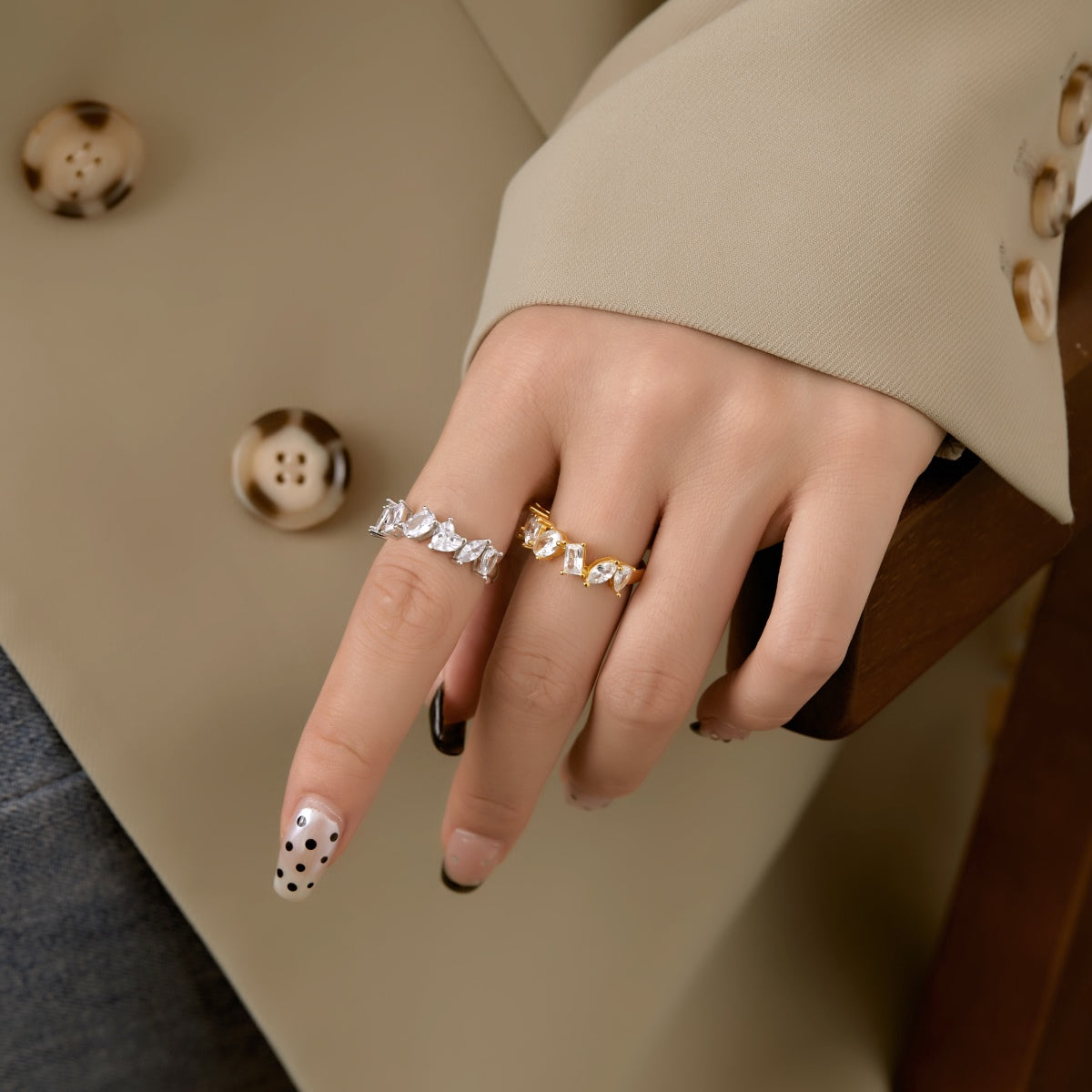 [Aurelle Style]Delicate Multi Cut Ring