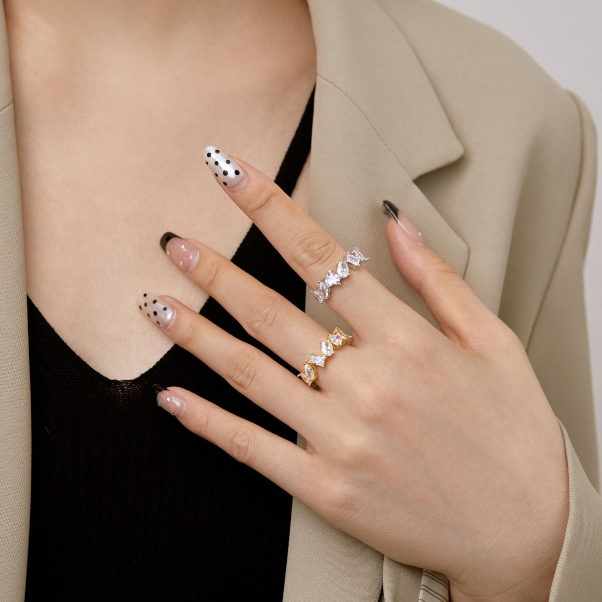 [Aurelle Style]Delicate Multi Cut Ring