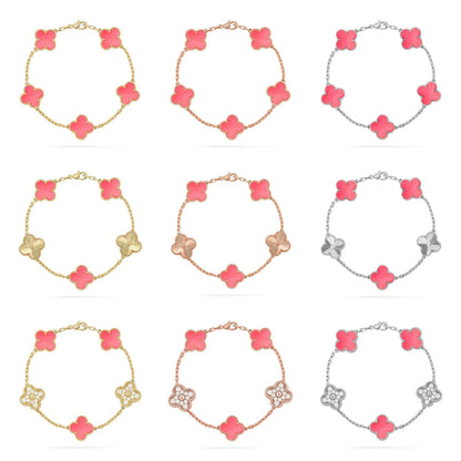 [Aurelle Style] CLOVER 5 MOTIFS  PINK MOP BRACELET COLLECTION