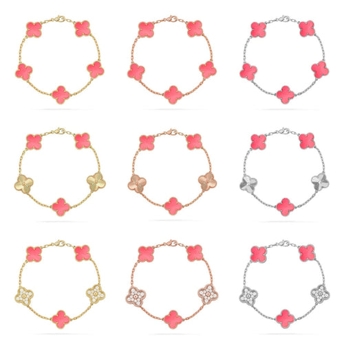 [Aurelle Style] CLOVER 5 MOTIFS  PINK MOP BRACELET COLLECTION