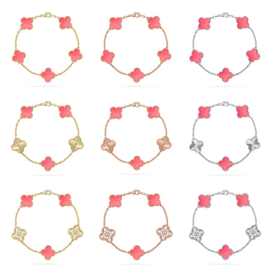 [Aurelle Style] CLOVER 5 MOTIFS  PINK MOP BRACELET COLLECTION