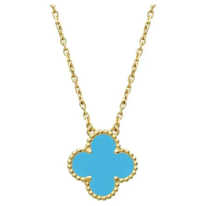 [Aurelle Style]CLOVER 15MM VINTAGE TURQUOISE NECKLACE