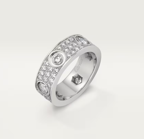 [TOP]LOVE RING 6.5MM Full Diamond, 6 Major Diamonds Silver