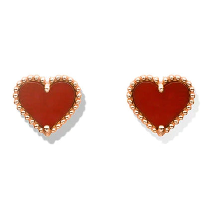 [Aurelle Style]HEART CARNELIAN STUD EARRINGS