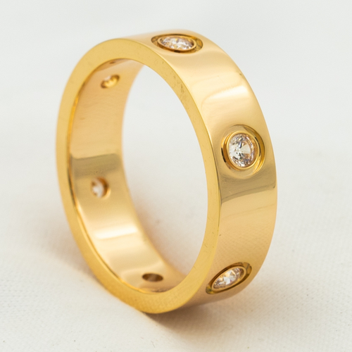 [Aurelle Style]LOVE RING 5.5MM 6 DIAMONDS PINK GOLD