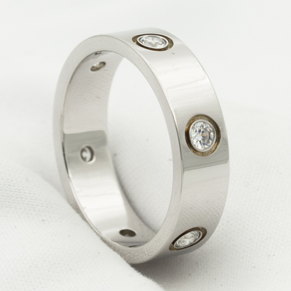 [Aurelle Style]LOVE RING 5.5MM 6 DIAMONDS SILVER