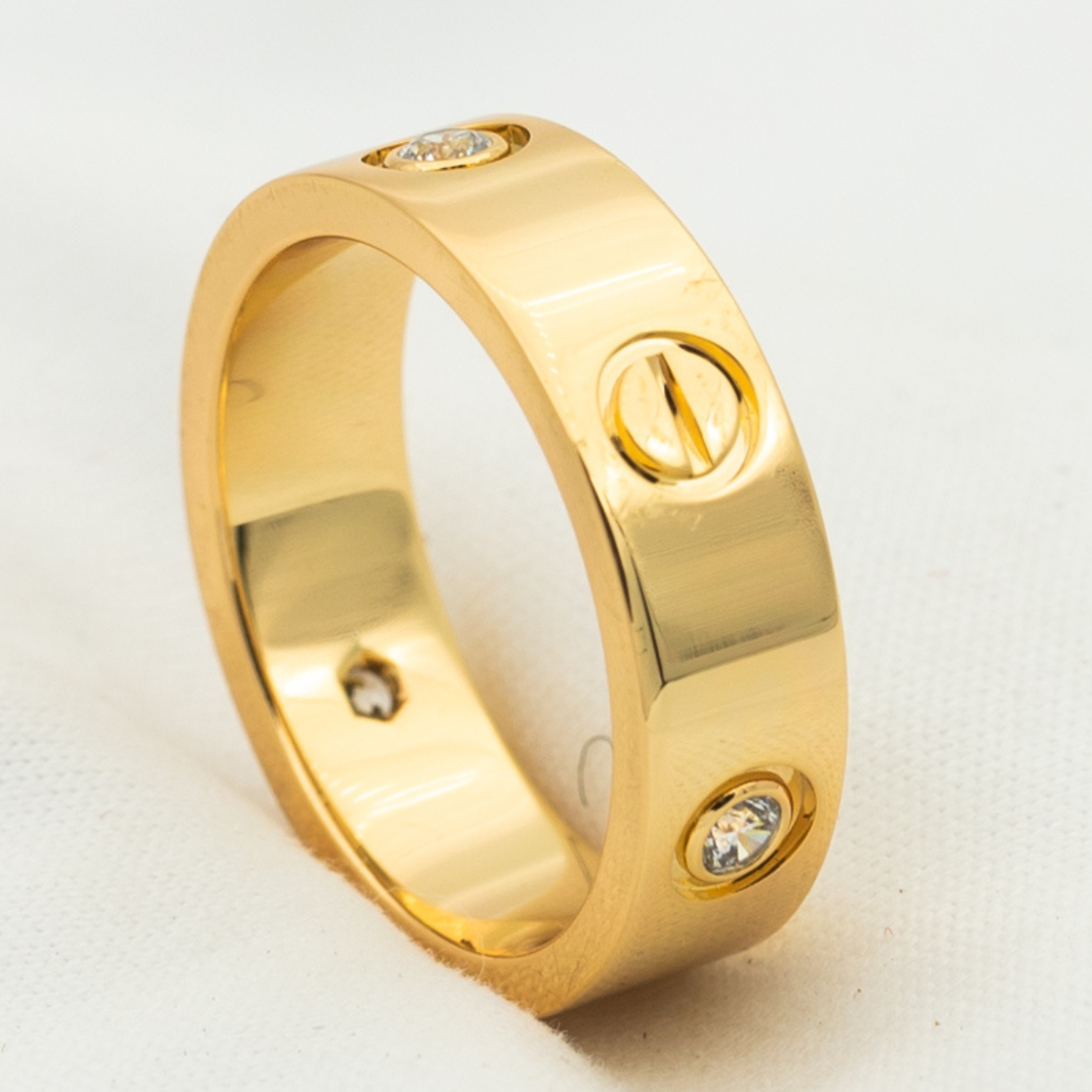 [Aurelle Style]LOVE RING 5.5MM 3 DIAMONDS PINK GOLD