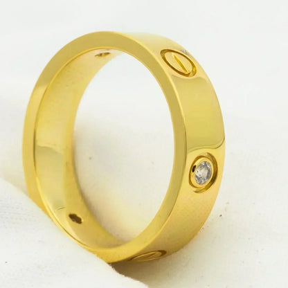 [Aurelle Style]LOVE RING 5.5MM 3 DIAMONDS GOLD