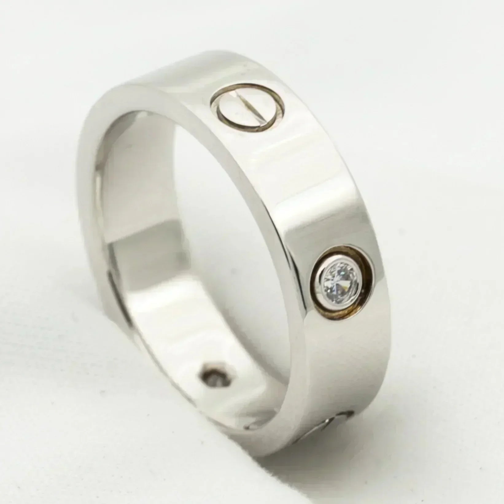 [Aurelle Style]LOVE RING 5.5MM 3 DIAMONDS SILVER