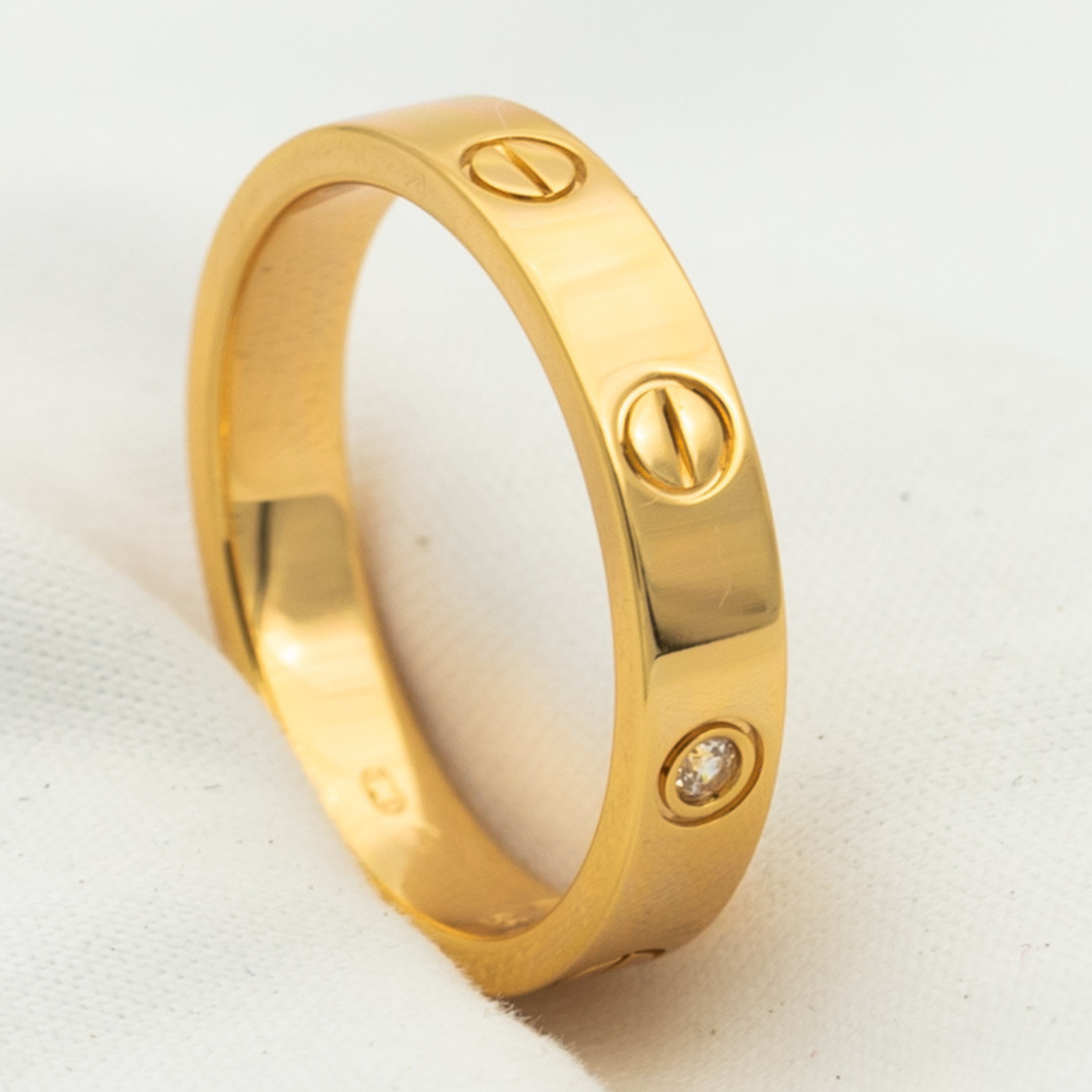 [Aurelle Style]LOVE RING 4MM 1 DIAMOND PINK GOLD