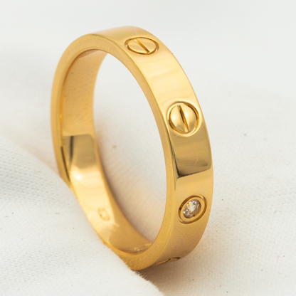 [Aurelle Style]LOVE RING 4MM 1 DIAMOND PINK GOLD