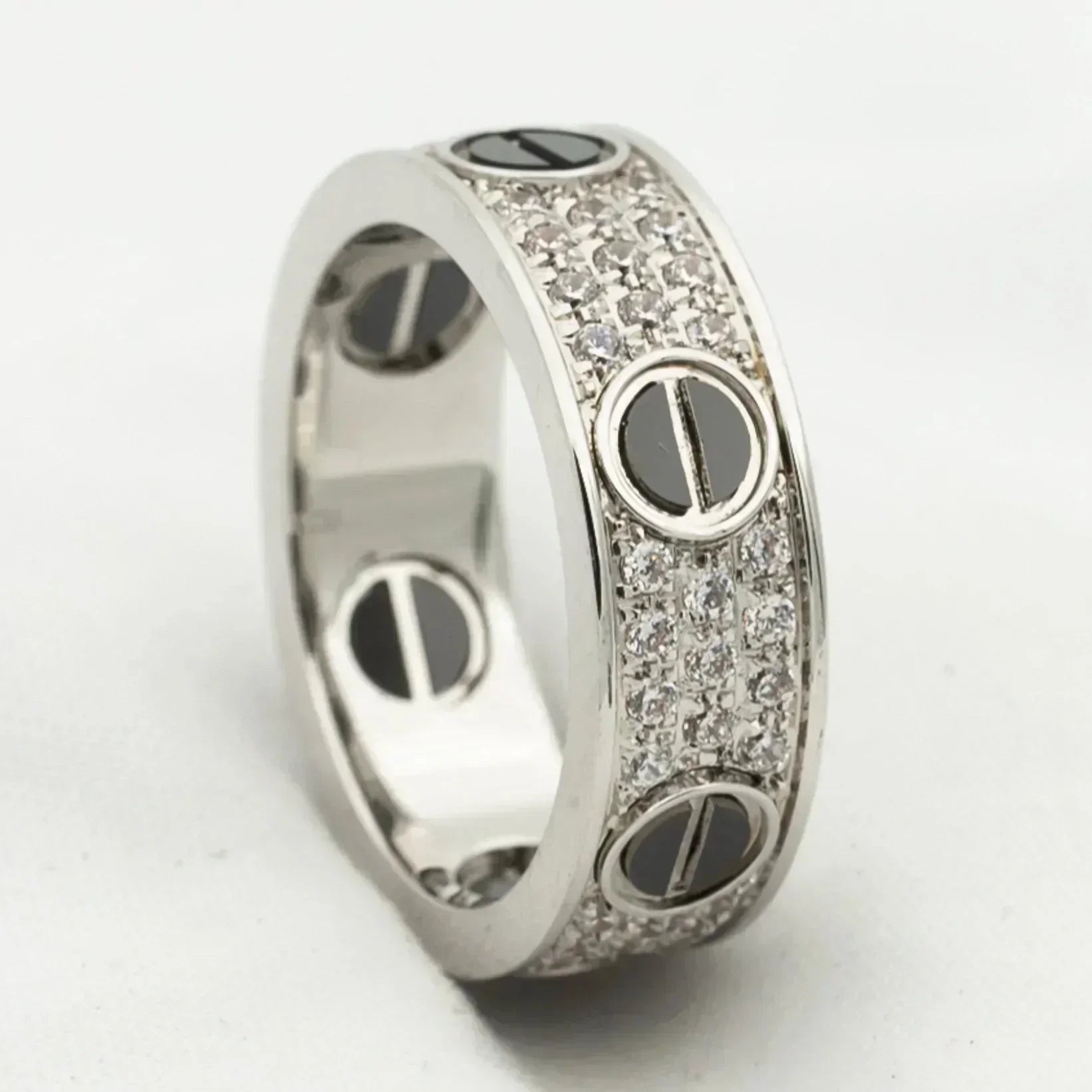 [Aurelle Style]LOVE RING 5.5MM DIAMONDS PAVED CERAMIC