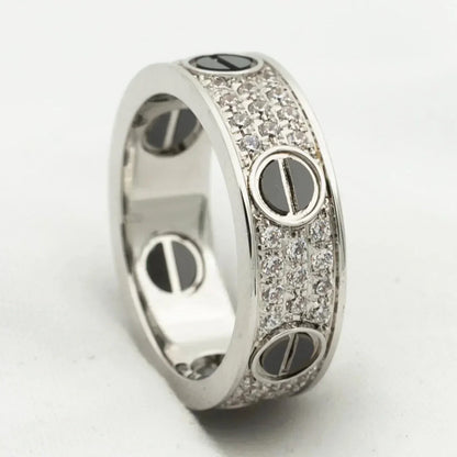 [Aurelle Style]LOVE RING 5.5MM DIAMONDS PAVED CERAMIC