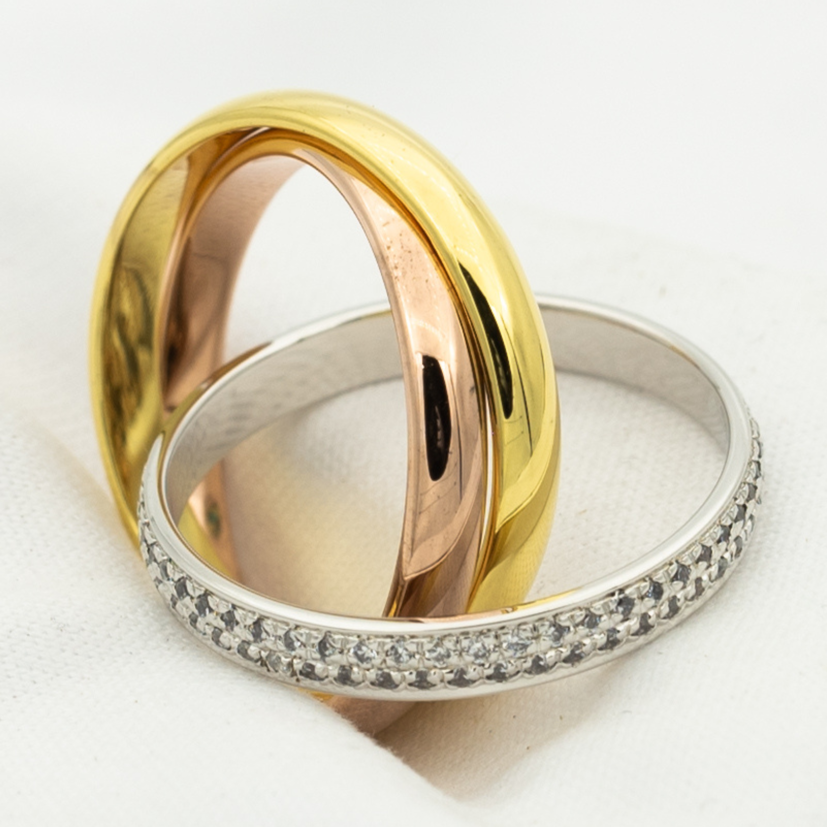 [Aurelle Style]TRINITY RING GOLD PINK GOLD SILVER DIAMONDS