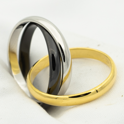 [Aurelle Style]TRINITY RING BLACK GOLD SILVER