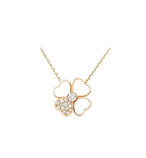 [Aurelle Style]CLOVER MOP DIAMOND ROSE GOLD NECKLACE