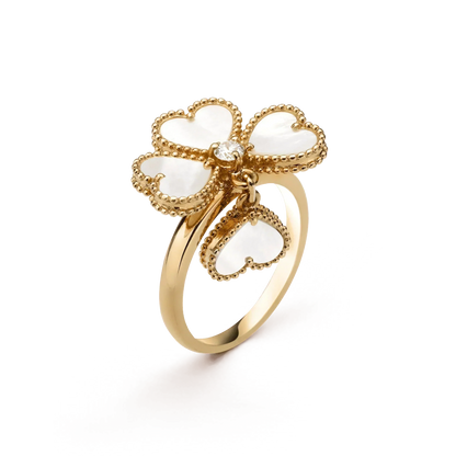 [Aurelle Style]SWEET CLOVER WHITE MOP RING