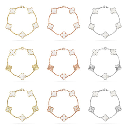 [Aurelle Style]CLOVER WHITE PEARL MOP 5 MOTIF BRACELET COLLECTION
