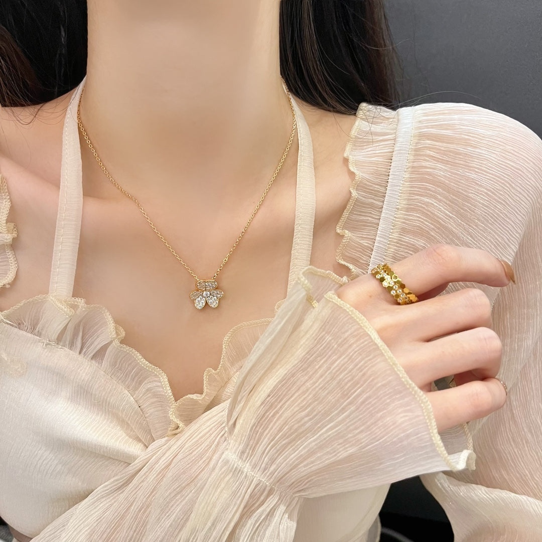 [Aurelle Style]FLOWER DIAMOND NECKLACE