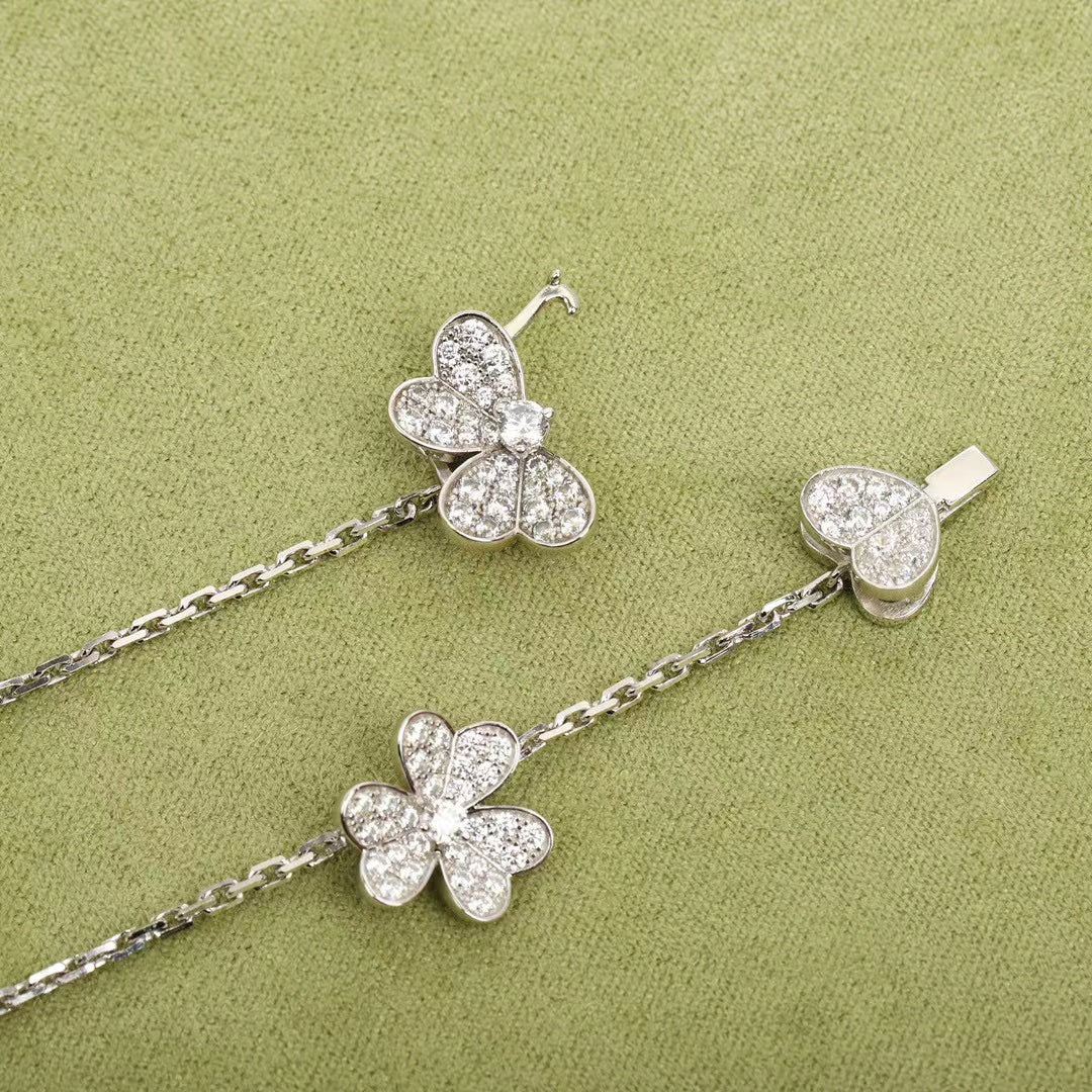 [Aurelle Style]FRIVOLE SILVER 9 FLOWERS NECKLACE