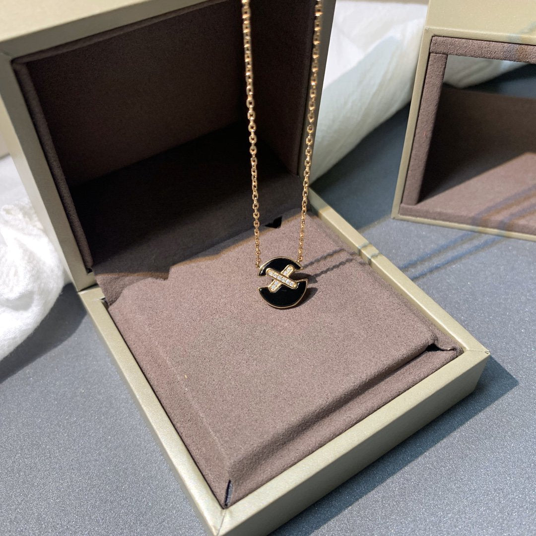 [Aurelle Style]JEUX DE PINK GOLD DIAMOND NECKLACE