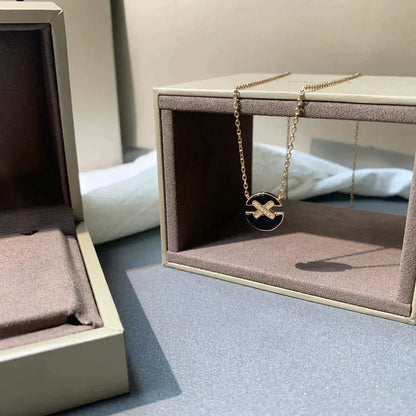 [Aurelle Style]JEUX DE ROSE GOLD DIAMOND NECKLACE