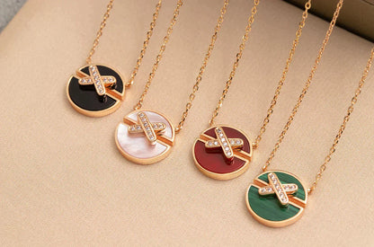 [Aurelle Style]JEUX DE ROSE GOLD DIAMOND NECKLACE