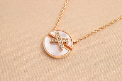 [Aurelle Style]JEUX DE ROSE GOLD DIAMOND NECKLACE