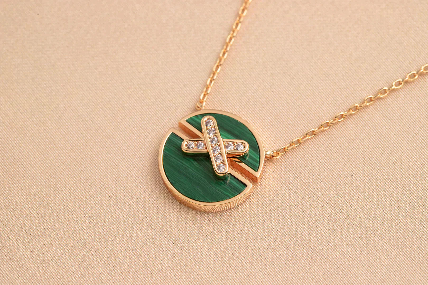 [Aurelle Style]JEUX DE ROSE GOLD DIAMOND NECKLACE