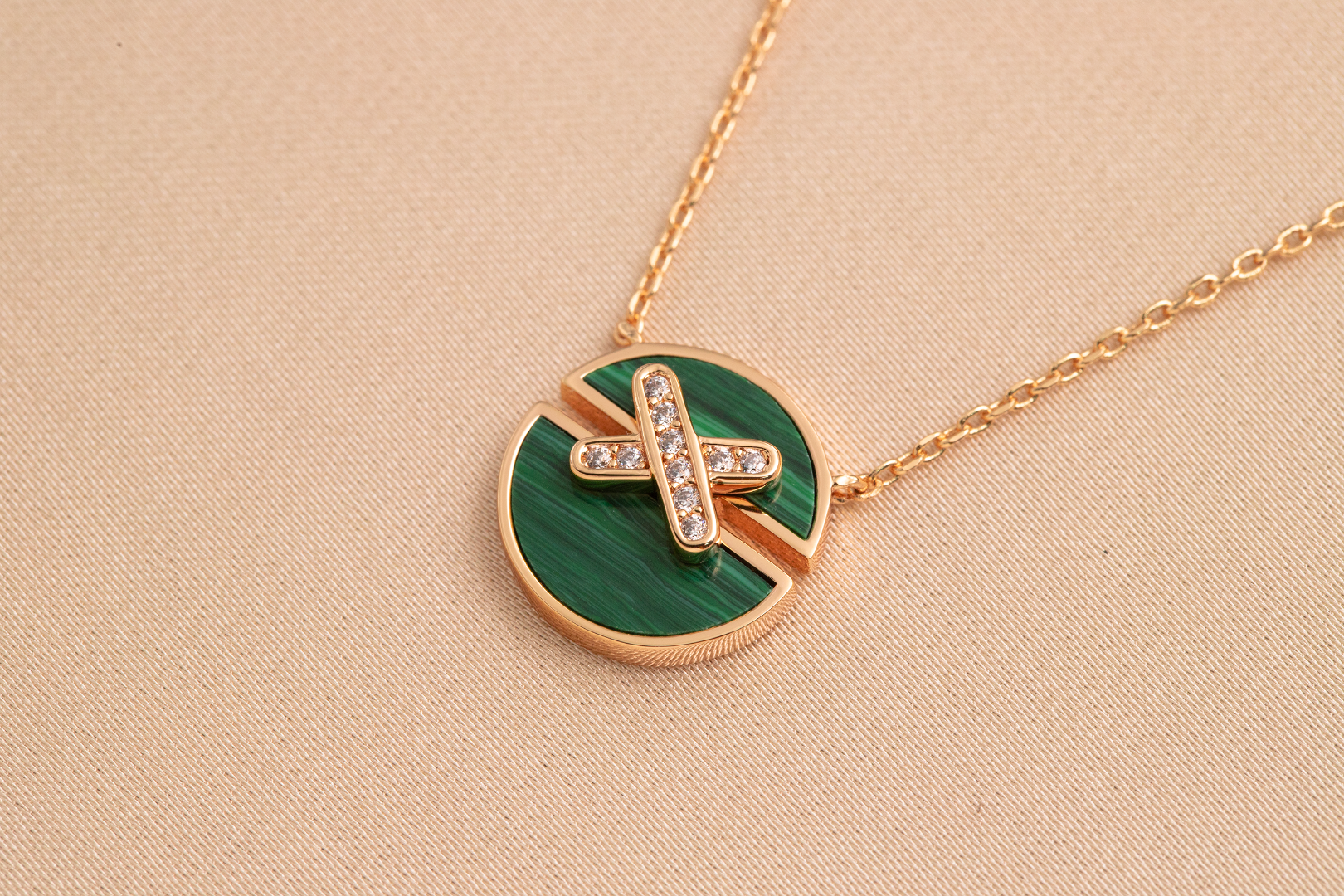 [Aurelle Style]JEUX DE PINK GOLD DIAMOND NECKLACE