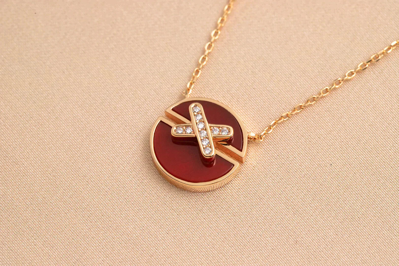 [Aurelle Style]JEUX DE ROSE GOLD DIAMOND NECKLACE