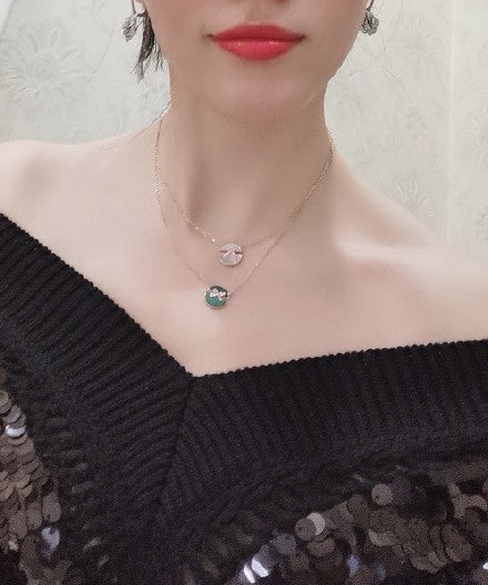[Aurelle Style]JEUX DE PINK GOLD DIAMOND NECKLACE