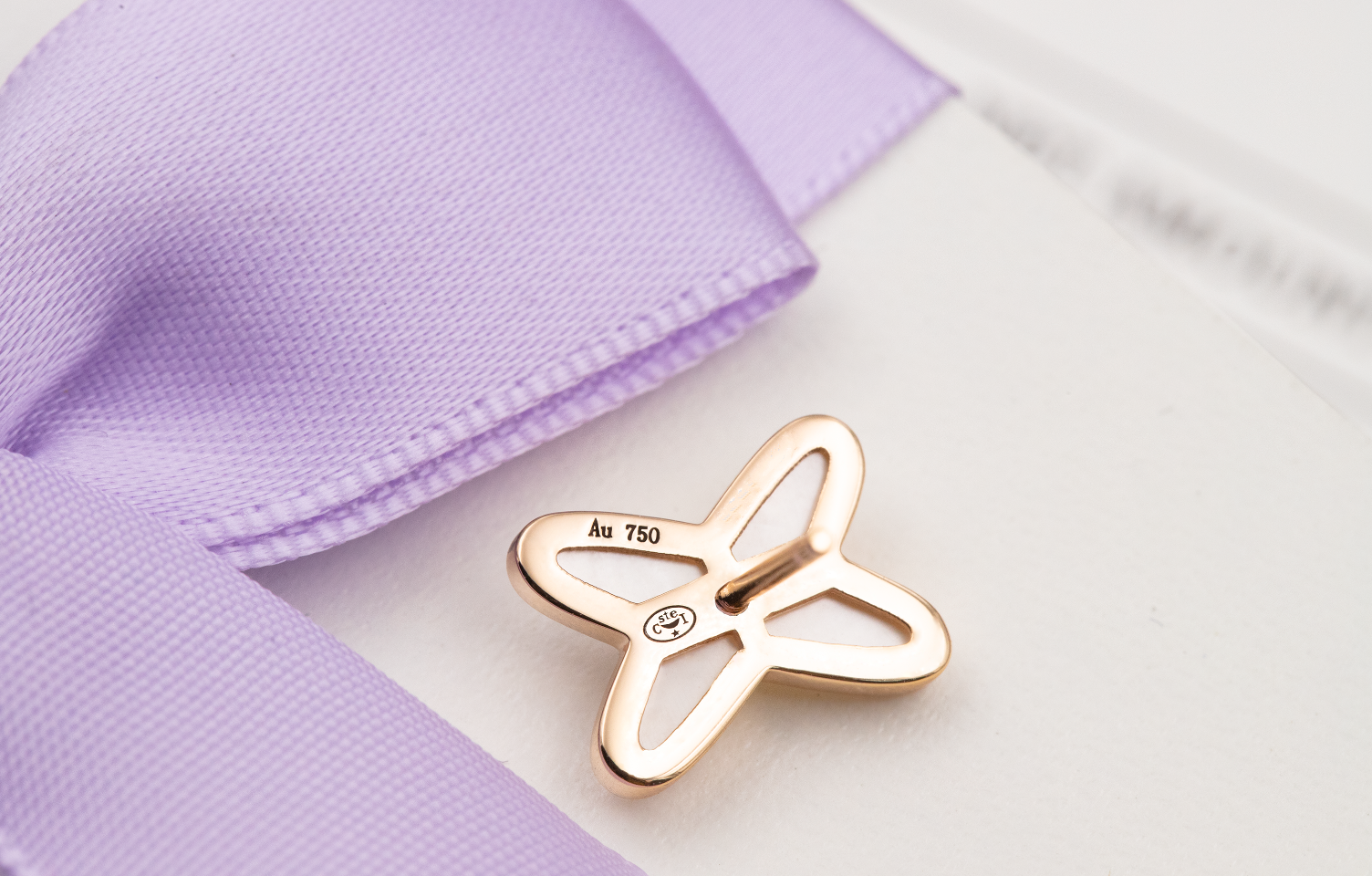 [Aurelle Style]JEUX DE WHITE MOP ROSE GOLD DIAMOND EARRINGS