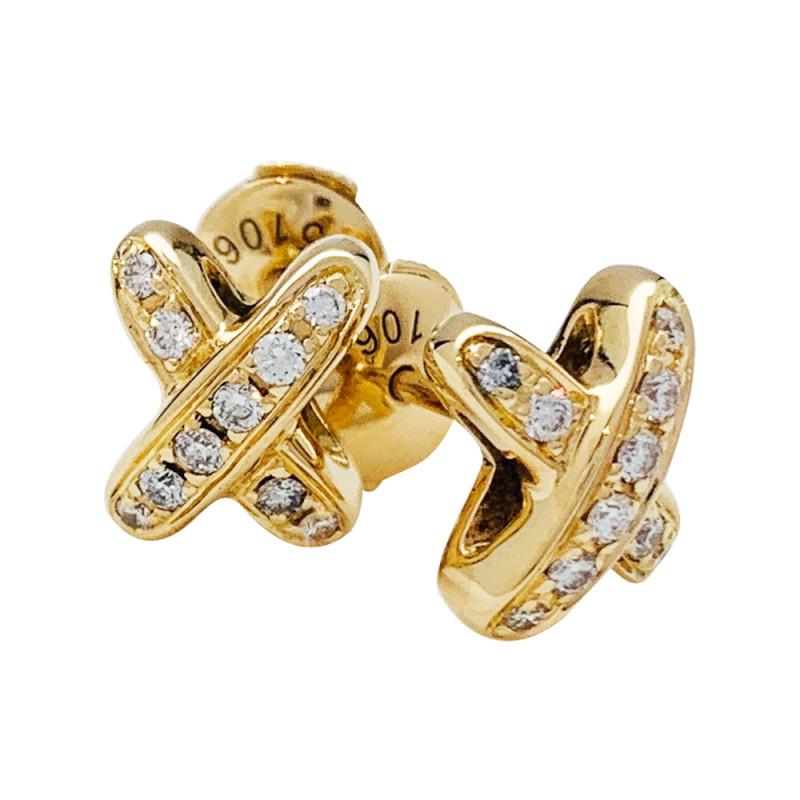 [Aurelle Style]JEUX DE GOLD DIAMOND EARRINGS