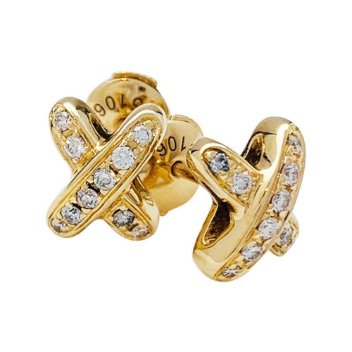 [Aurelle Style]JEUX DE GOLD DIAMOND EARRINGS