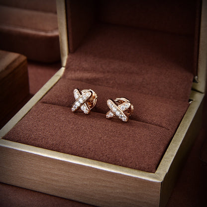 [Aurelle Style]JEUX DE GOLD DIAMOND EARRINGS