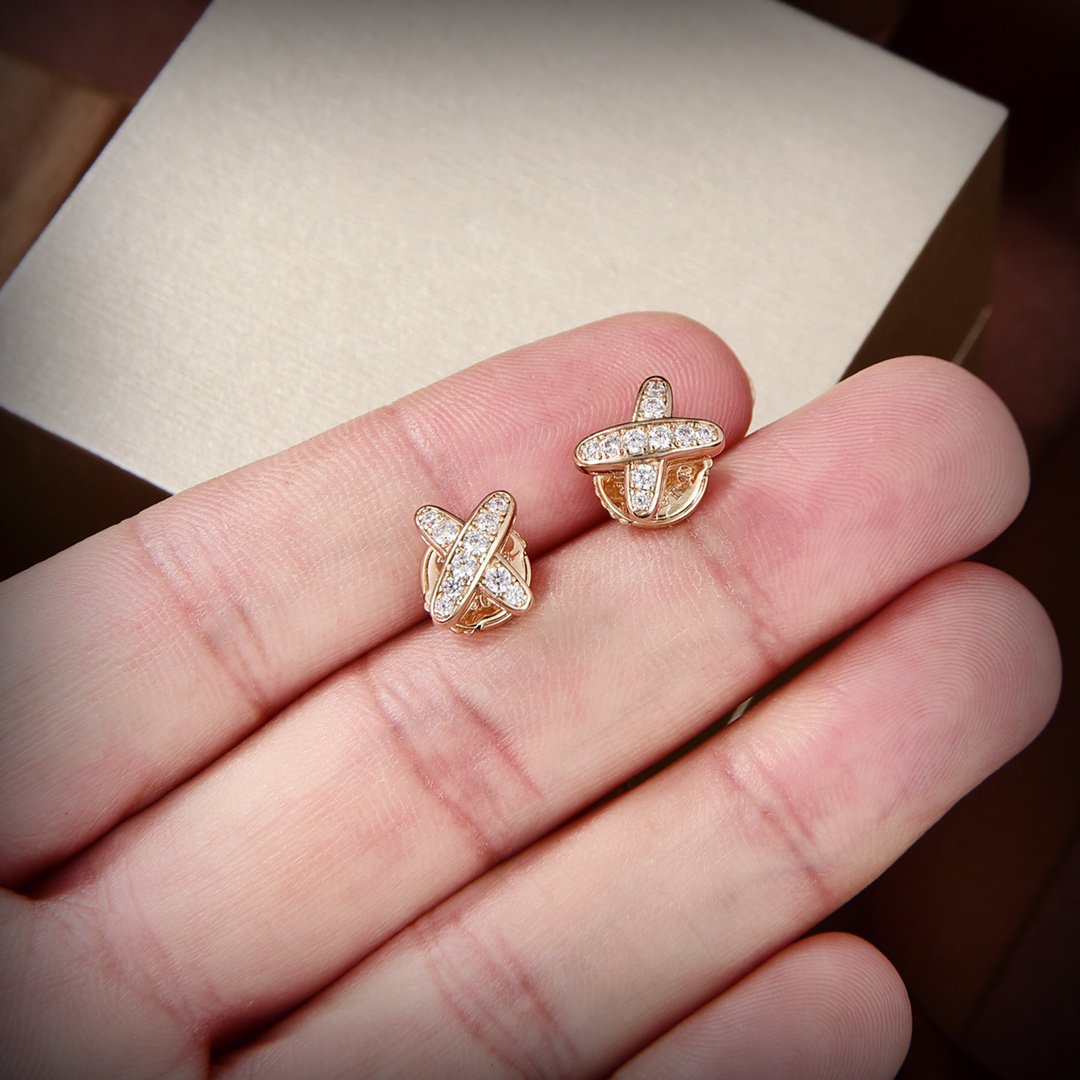 [Aurelle Style]JEUX DE GOLD DIAMOND EARRINGS