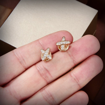[Aurelle Style]JEUX DE GOLD DIAMOND EARRINGS